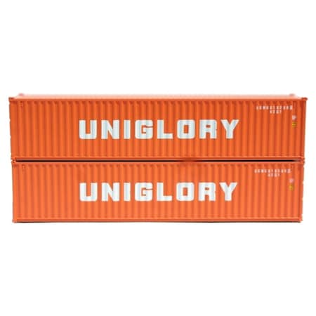 Jacksonville Terminal N Scale Uniglory 40 Containers with Magnetic System Set, Orange JTC405360
